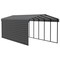 Arrow Storage Products Galvanized Steel Carport, W/ 1-Sided Enclosure, Compact Car Metal Carport Kit, 12'x29'x9', Charcoal CPHC122909ECL1 - alternate 1
